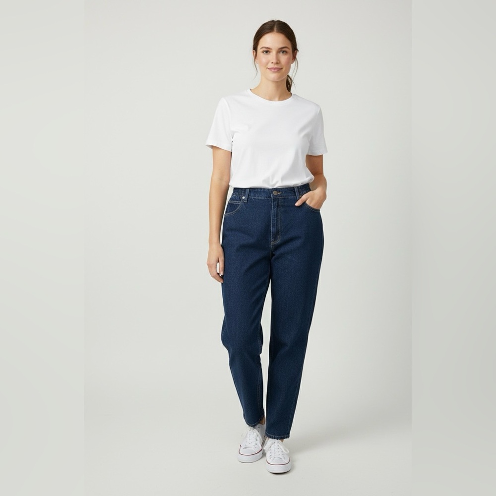 L.L Bean Vintage Double L Ultra High Rise Tapered Leg Mom Jeans Womens Size 14 P